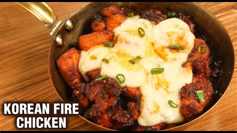 Korean Fire Chicken Restaurant Style Cheese Buldak How To Make Fire