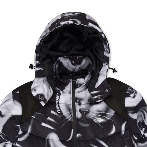 Neon Cat Puffer Jacket Black Ripndip Online