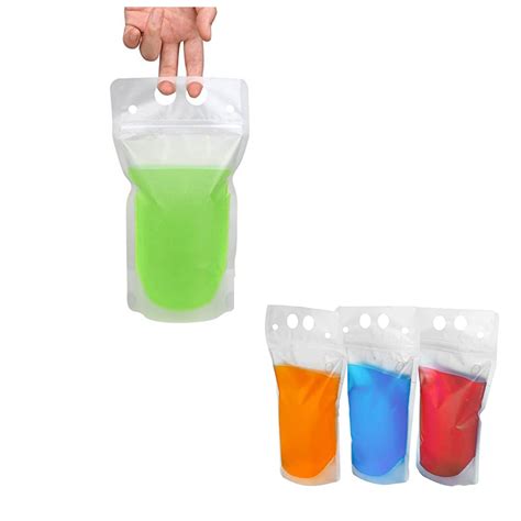 Clear Zipper Heavy Duty Drink Pouch Promotional Items Supplier