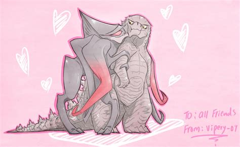 Godzilla X Femuto Valentine Card By Vipery 07art On Deviantart