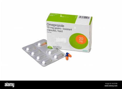 Photograph Of Pack Of 20mg Omeprazole Capsules Box Blister Pack And Two