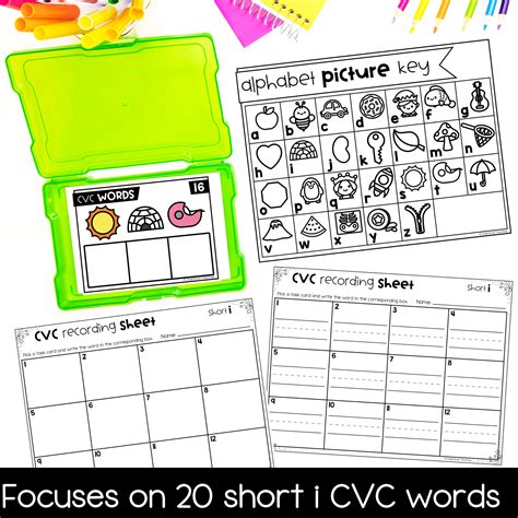 Short i CVC Task Cards - Short i CVC Mystery Words - Secret CVC words