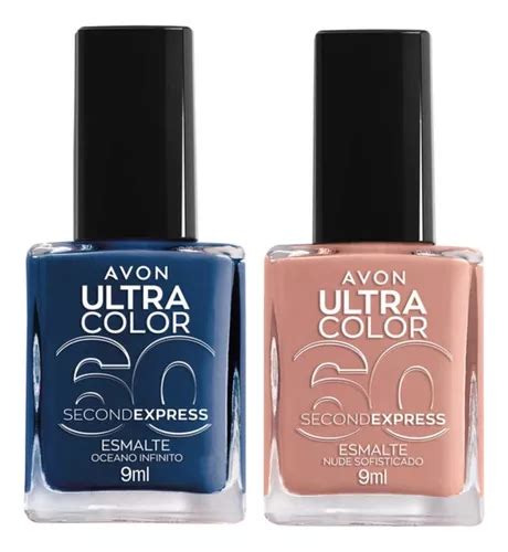 Esmalte Ultra Color 60 Second Express Avon 10ml Kit 2 Unidad Cor OCEANO