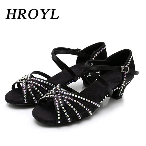 Hroyl Latin Dance Buty Dla Dziewczynek Kobiet Panie Z Rhinestone