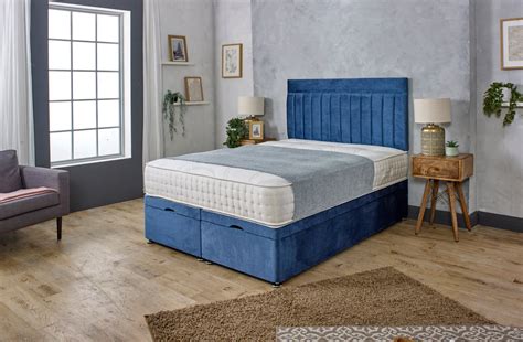 Jolly Panel Ottoman Divan Bed With Headboard And Mattress Options