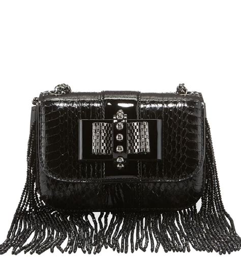 Christian Louboutin Sweety Charity Beaded Watersnake Crossbody Bag