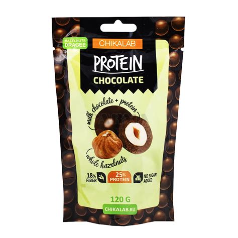 Dragee "Chikalab Protein" milky, hazelnut, sugar free 120g