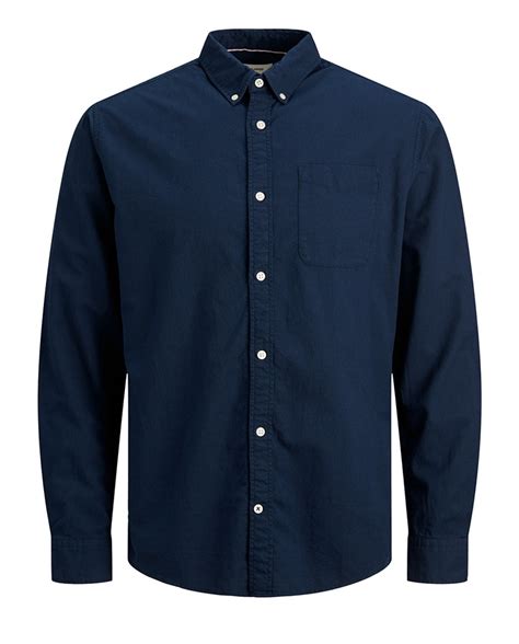 Camisa Oxford Em Algod O Bci Slim Lisa Azul Marinho Jack Jones El