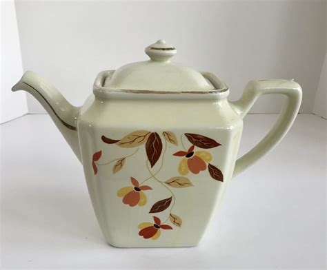 Vintage Hall Jewel Tea Autumn Leaf Cup Teapot Tea Pots Vintage Tea