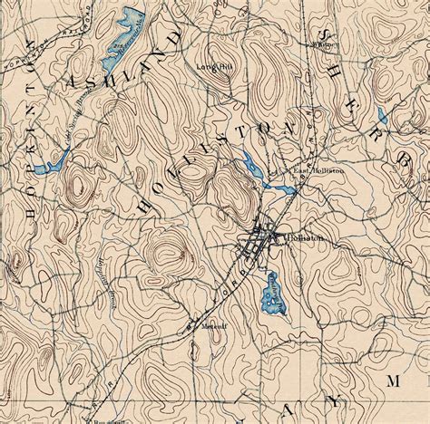 Franklin Ma Restored Vintage Map Etsy