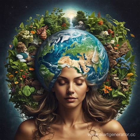 Natures Guardian Mother Earth Embracing The World Ai Art Generator