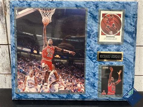 Michael Jordan Plaque With Photo And Trading Cards Estate Details