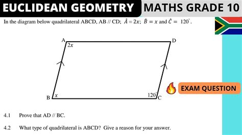 Euclidean Geometry Exam Question Grade 10 Youtube