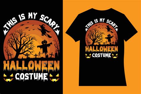 This Is My Scary Halloween Costume T Shirt Design Template Typography