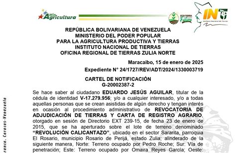 Inti Cartel De Notificaci N De Revocatoria A Eduardo Jes S Aguilar