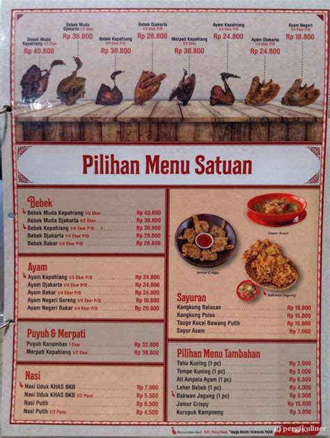 Selalu Diperbarui Menu Bebek Bkb Bendungan Hilir