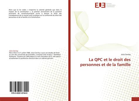 La Qpc Et Le Droit Des Personnes Et De La Famille