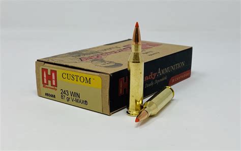 Hornady 243 Win Ammunition Custom 80468 87 Grain V Max 20 Rounds