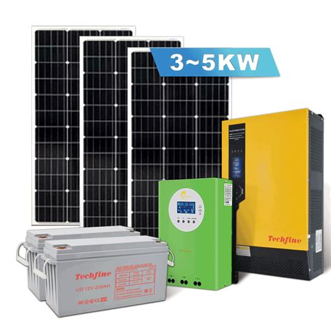 Techfine Home Solar System Kw Kw Kw Kw Kw Off Grid Hybrid Solar