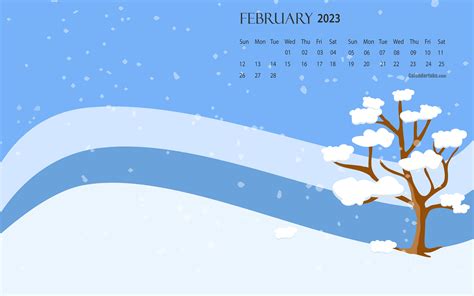 February 2023 Desktop Wallpaper Calendar - CalendarLabs