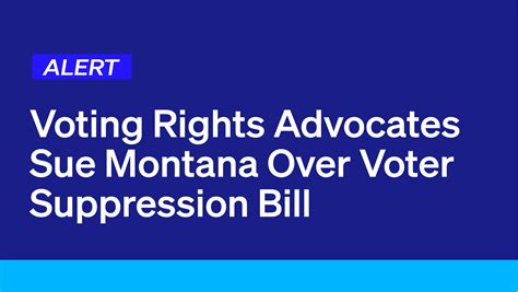 Voting Rights Advocates Sue Montana Over Voter Suppression Bill