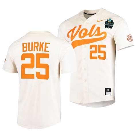 2023 NCAA Baseball College World Series Blake Burke Tennessee Volunteers OMAHA 8 Natural Jersey ...