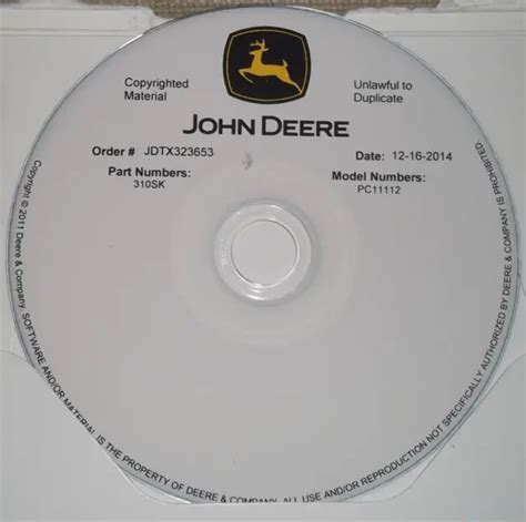 John Deere Sk Backhoe Loader Parts Manual Book Catalog On Cd Dvd