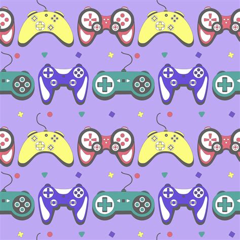 Seamless Pattern Gamepad In Retro Style Game Controller For Computer