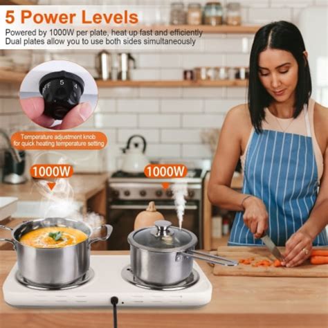 W Electric Double Burner Portable Coil Heating Hot Plate Stove Countertop Rv Hotplate Wi
