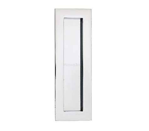 Heritage Brass Rectangular Flush Pull 105mm 175mm Or 300mm Polished Chrome C1855 Pc