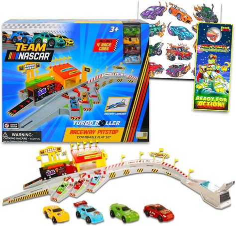 Nascar Race Track And Toy Car Set Bundle With Nascar