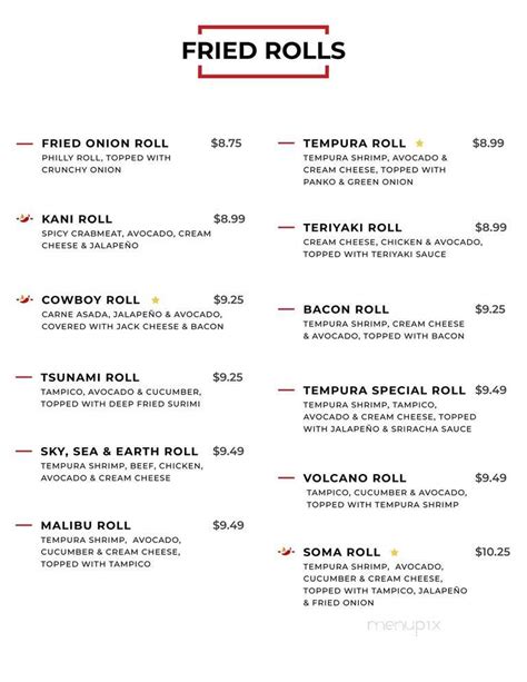 Menu Of Sushi House In Somerton Az 85350