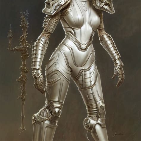 Krea Ai Porcelain Cyborg Armor French Neoclassical Diffu