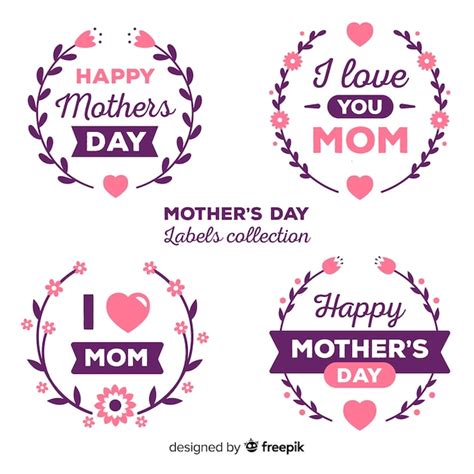 Free Vector Mothers Day Badge Collection