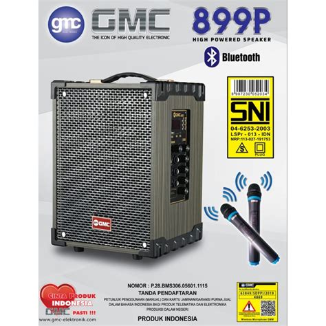 Jual Speaker Portable Bluetooth Gmc P P Bonus Mic Wireless