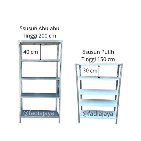 Jual Rak Besi Siku Serbaguna 5 Susun 40x100x200 Gudang Arsip Buku