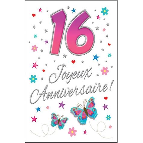 Carte 16 JOYEUX ANNIVERSAIRE