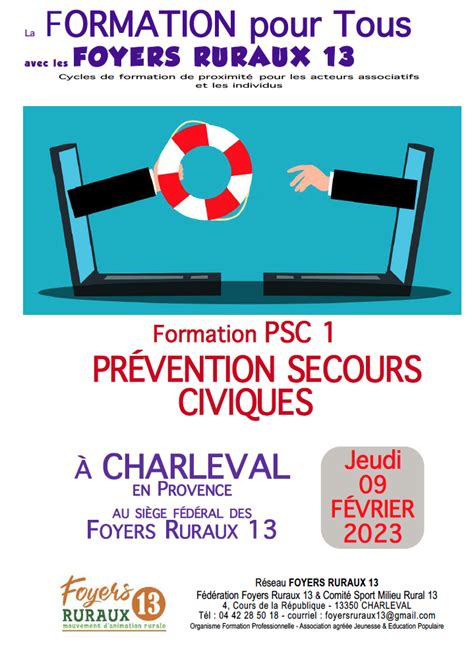 Formation PRÉVENTION SECOURS CIVIQUES Foyers ruraux 13