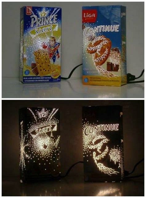 Awesome Ways To Recycle Cereal Boxes Lamp Made From Cereal Box And