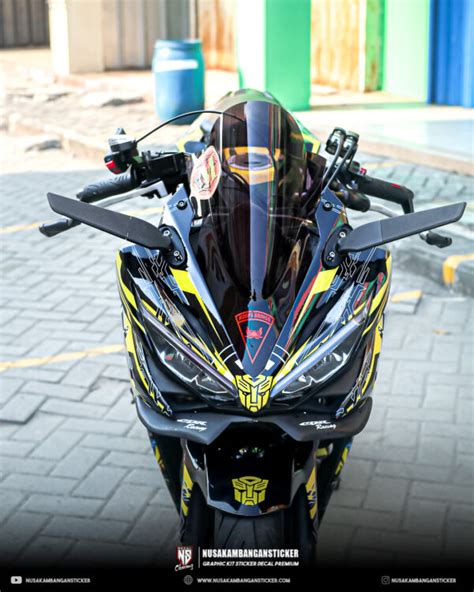 Stiker Striping Honda Cbr R All New Transformers Kuning Hitam