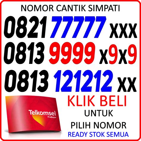 Jual Nomor Cantik Telkomsel Simpati G G Kode Shopee Indonesia