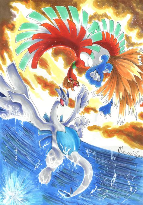 Lugia vs. Ho-Oh by MEMIsWonderwall on DeviantArt