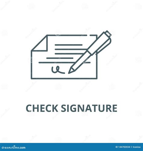 Check Signature Line Icon, Vector. Check Signature Outline Sign, Concept Symbol, Illustration ...