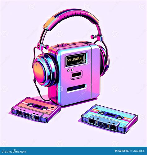 Retro Revival: a Blast from the Past Walkman Illustration Stock
