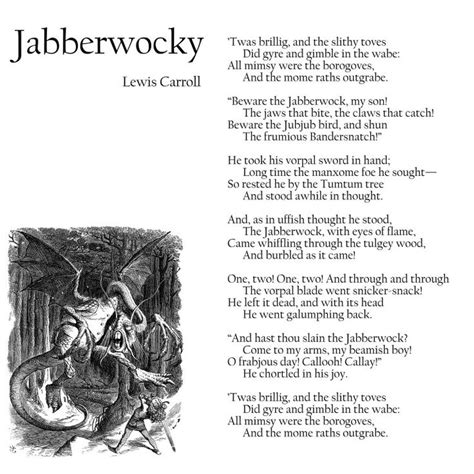 Jabberwocky Poem Printable - Printable Word Searches