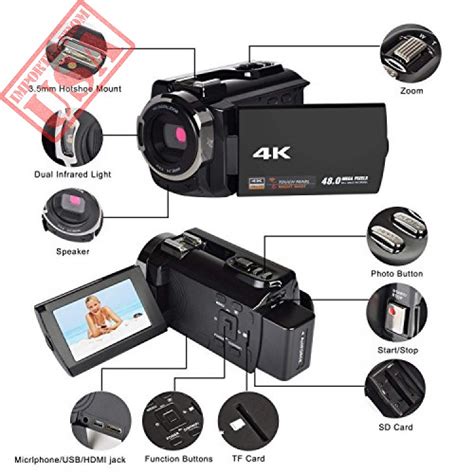 original 4k camcorder with microphone 48mp digital camera 3.0 touch ...