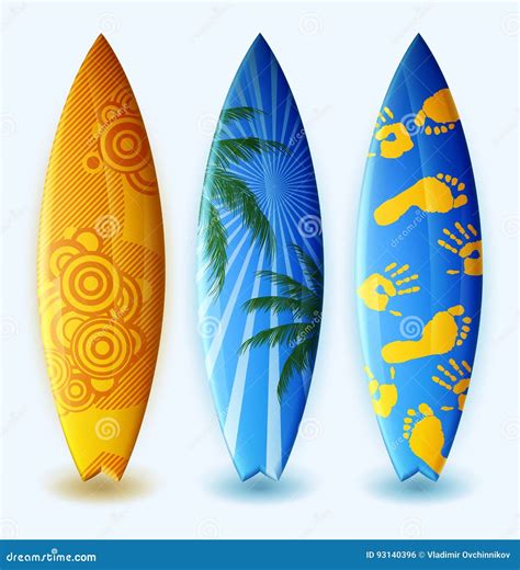 Surfboards With Design Stock Vector Illustration Of Decoration