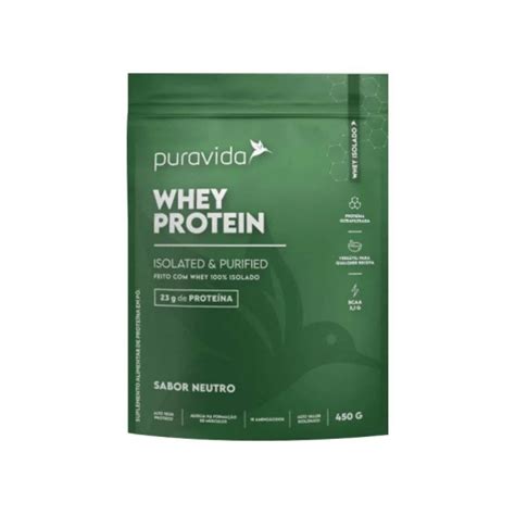 Whey Protein Isolado 450g Pura Vida Corpo Vida Suplementos