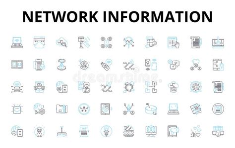 Conjunto De Iconos Lineales De Informaci N De Red Ancho De Banda De