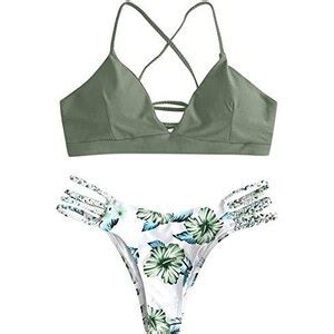 Yutdeng Sexy Costume Da Bagno Donna Bikini Set Intrecciato Con Stampa